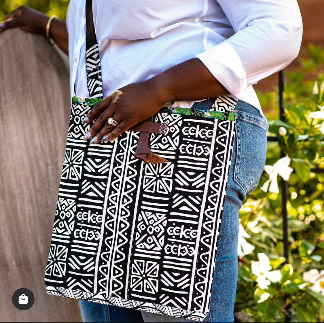 Dunbar Black White African Print Crossbody Bag B.Eclectic