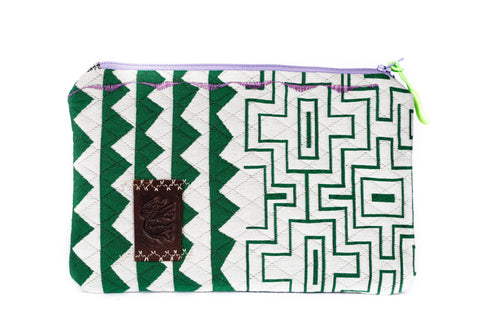 Tribal Maze Green/Black Handmade Wallet/Purse