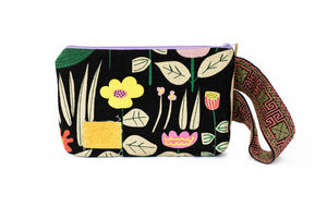 Spring Flowers Lavender Zipper Wristlet