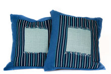 Load image into Gallery viewer, Shades of Blue Handmade Decorative Pillows