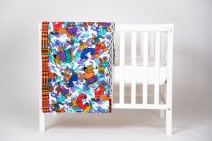 We Make Art - African Print/Boombox Boys -  Handmade Baby/Kids Quilt