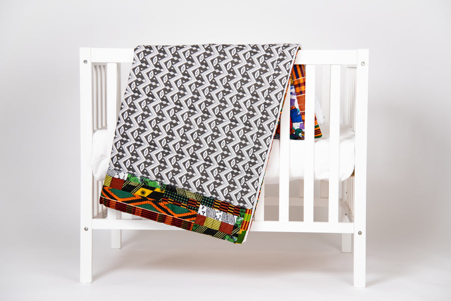 We Make Art - African Print/Boombox Boys -  Handmade Baby/Kids Quilt