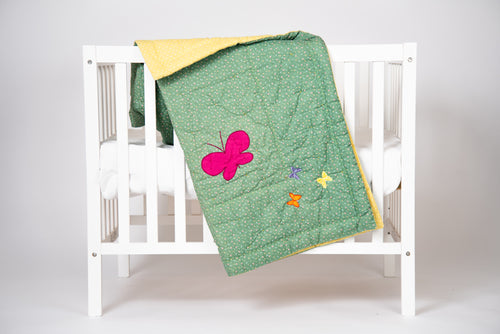 Spring & Butterflies - Handmade Baby/Kids Quilt