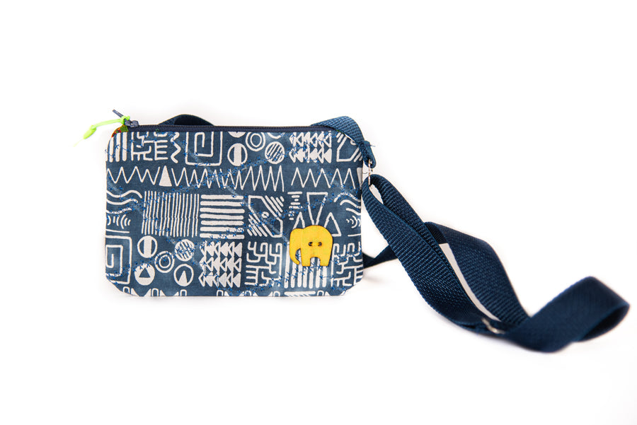 Blue Tribal with Yellow Elephant