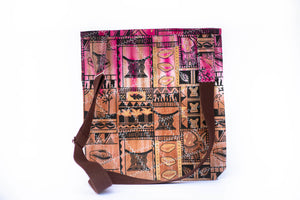 Pink and Brown Print Shoulder Bag