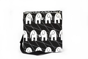 Black & White Elephant Print Crossbody Bag