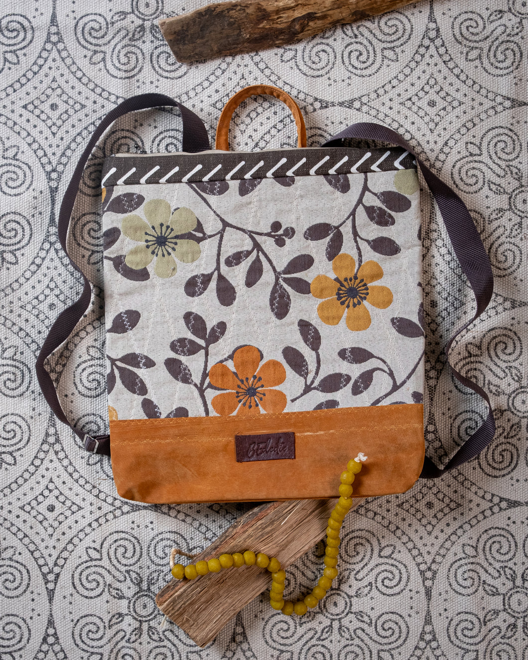 Suede Flower Backpack