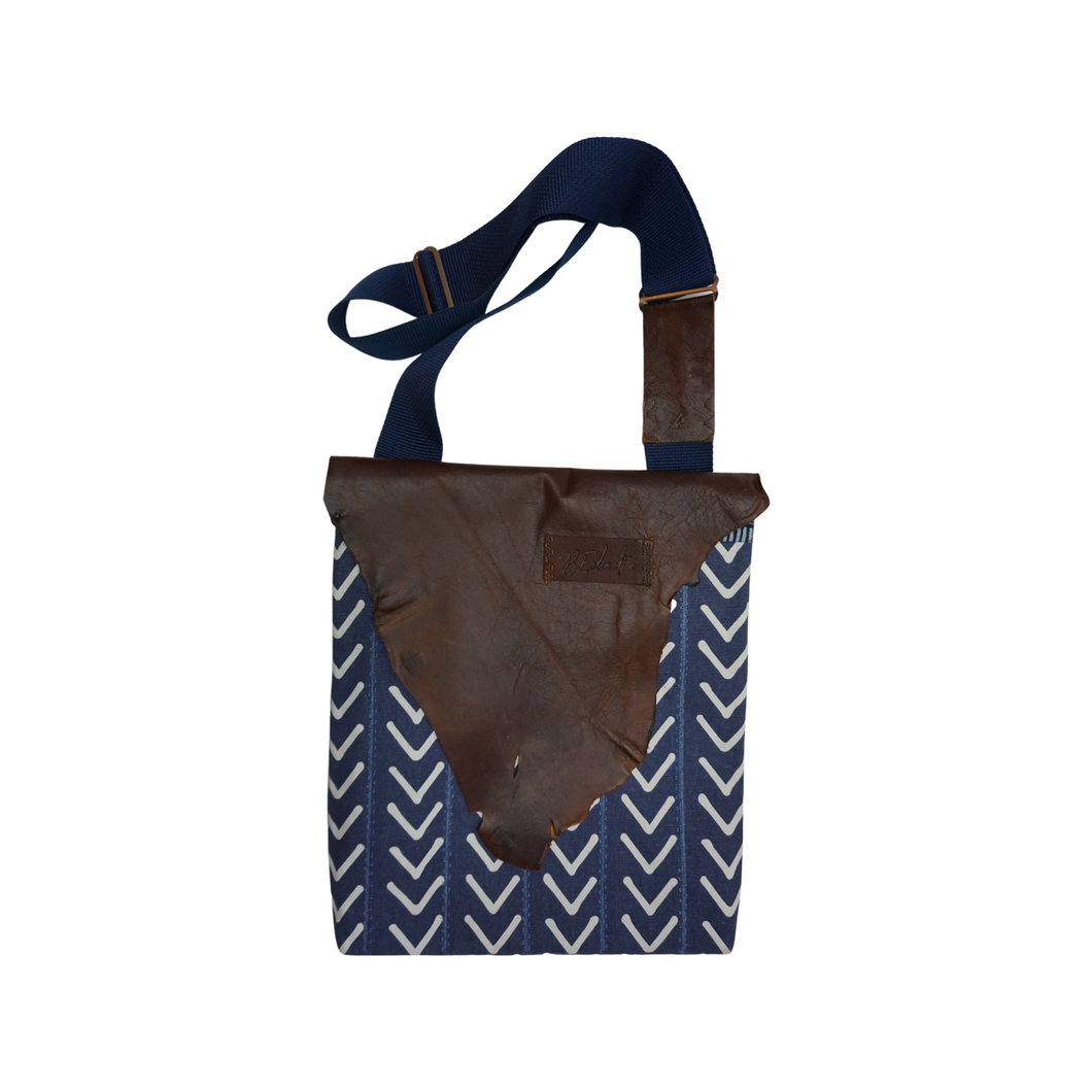 Motherland Collection Royal Blue - Handmade Crossbody with Leather Flap
