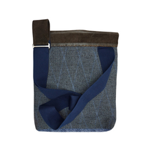 Load image into Gallery viewer, Motherland Collection The Blues Speak - Handmade Crossbody with Leather Flap